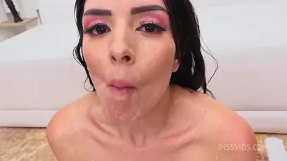 Milk lactation cum in the mouth strong double penetration